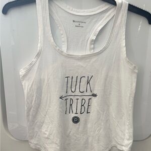 Pure Barre Tuck Tribe White Tank Top